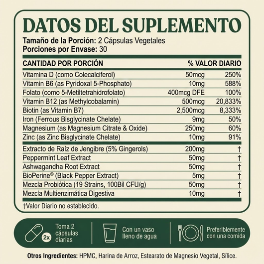 Cápsulas de apoyo al GLP-1: alivio estomacal + apoyo energético para usuarios de medicamentos con GLP-1
