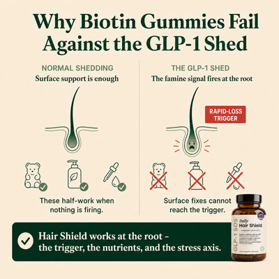 Why biotin gummies fail against the GLP-1 shed