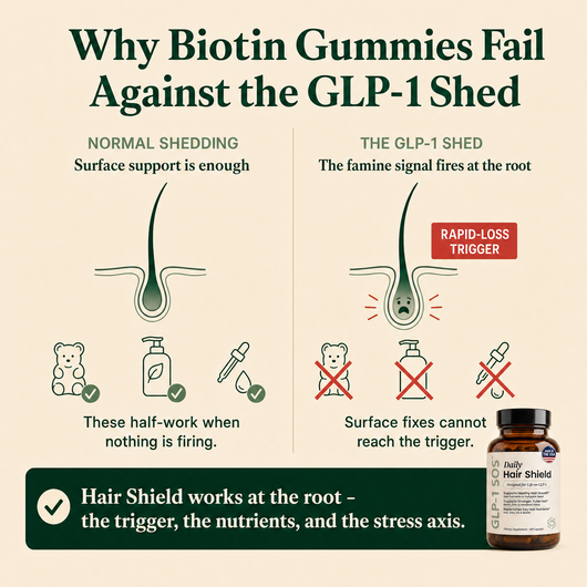 Why biotin gummies fail against the GLP-1 shed