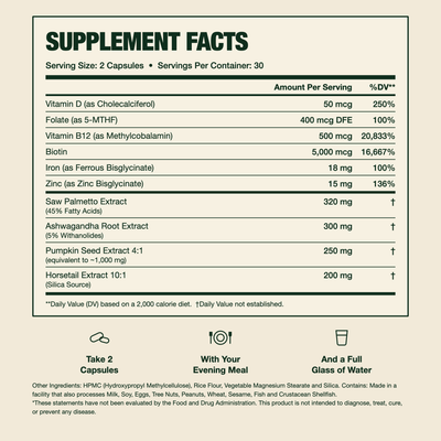 Daily Hair Shield Supplement Facts
