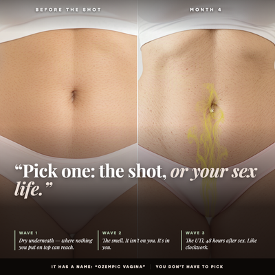 Pick one: the shot or your sex life — the three waves of Ozempic vagina (illustration)