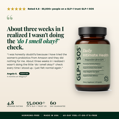 Rated 4.8 — 55,000+ people on a GLP-1 trust GLP-1 SOS — Angela S. verified review
