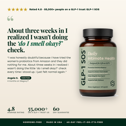 Rated 4.8 — 55,000+ people on a GLP-1 trust GLP-1 SOS — Angela S. verified review