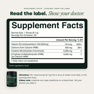 Supplement Facts from the Daily Muscle Support label